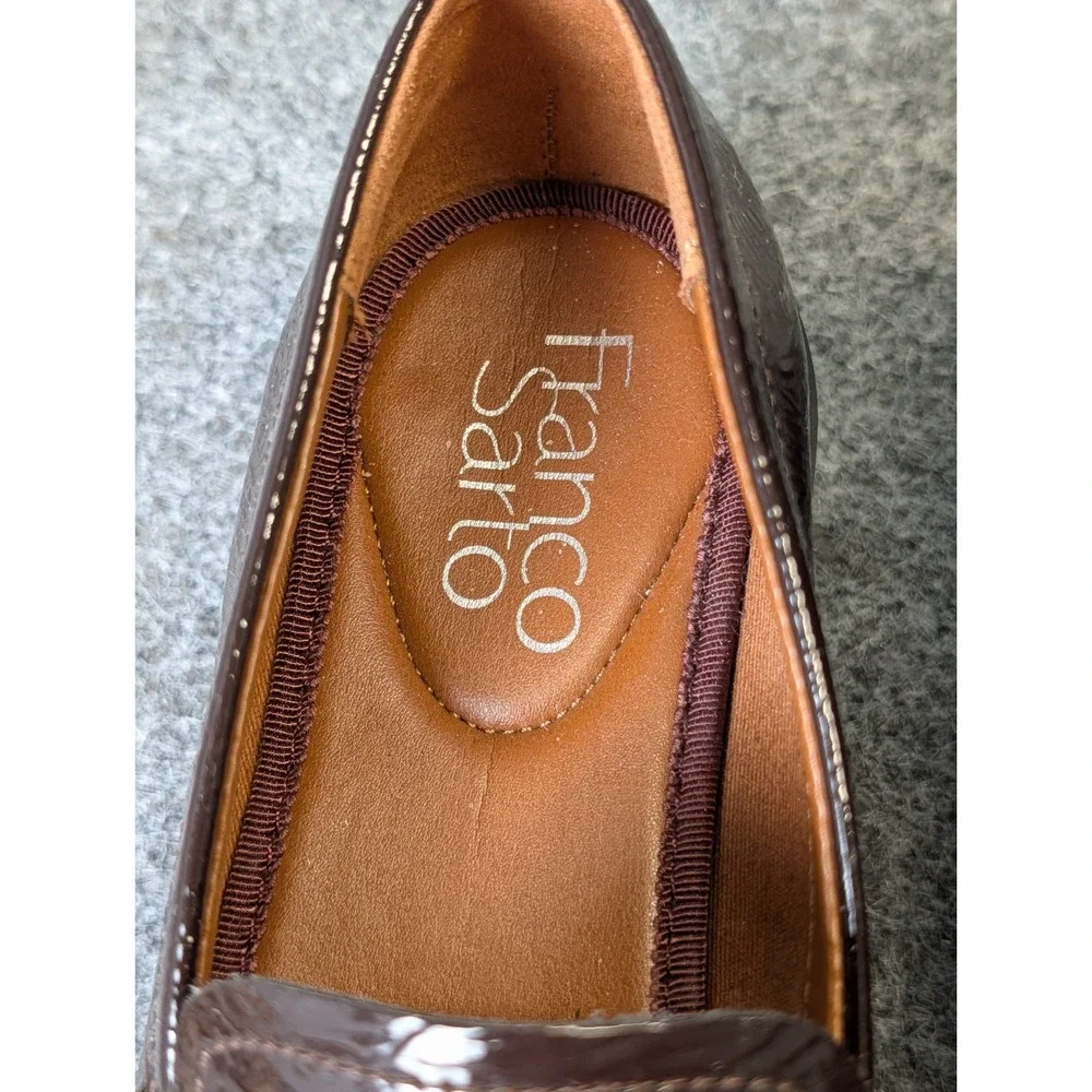 Franco Sarto High Shine Brown Balin Lug Sole Loafers Women's 5 M EUC